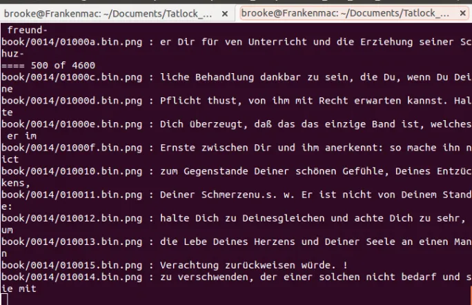 Output of third step running in the command line interface